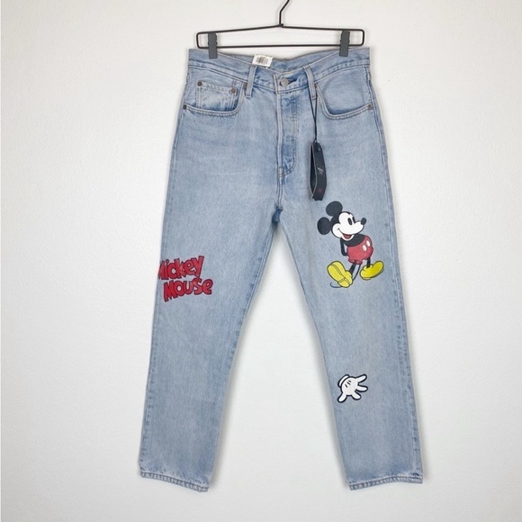 Levi’s x Disney Mickey Mouse 501 Straight Cropped Jeans Size 29 - Picture 4 of 5